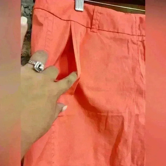 J Crew 100% Cotton Neon Orange Chino Shorts Size 12 - Picture 3 of 8